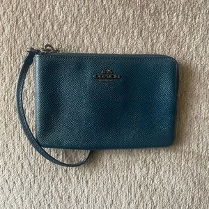 Teal Coach Wristlet